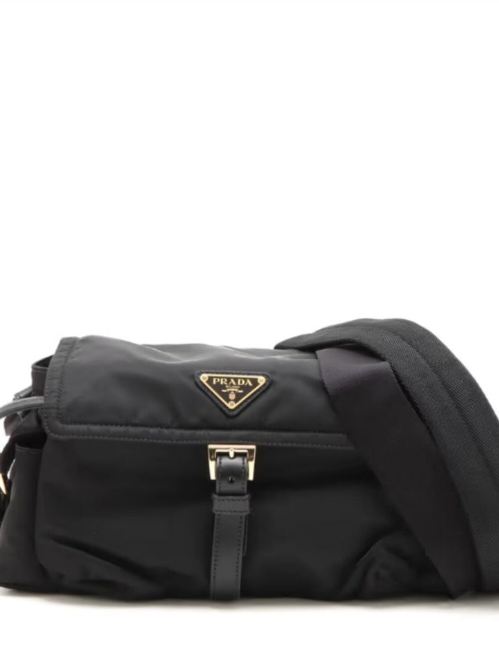 Prada Tessuto Explorer Medium Nylon Leather Two-Way Shoulder Bag Black